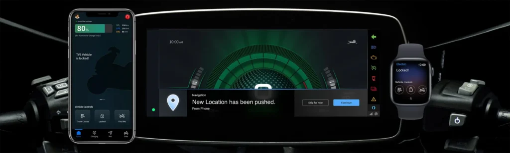 TVS X electric scooter Infotainment